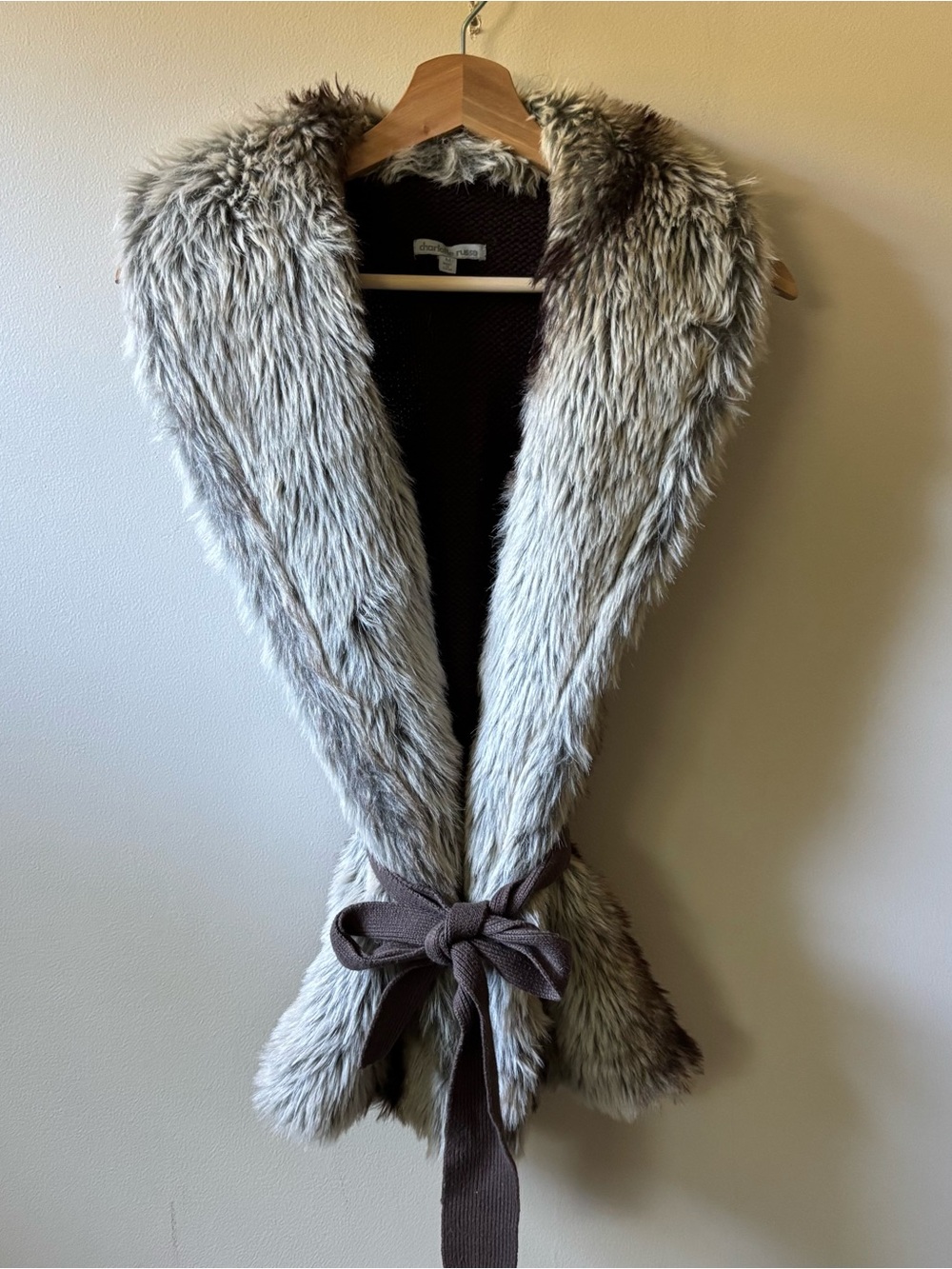 Charlotte Russe Faux Fur Tie Vest